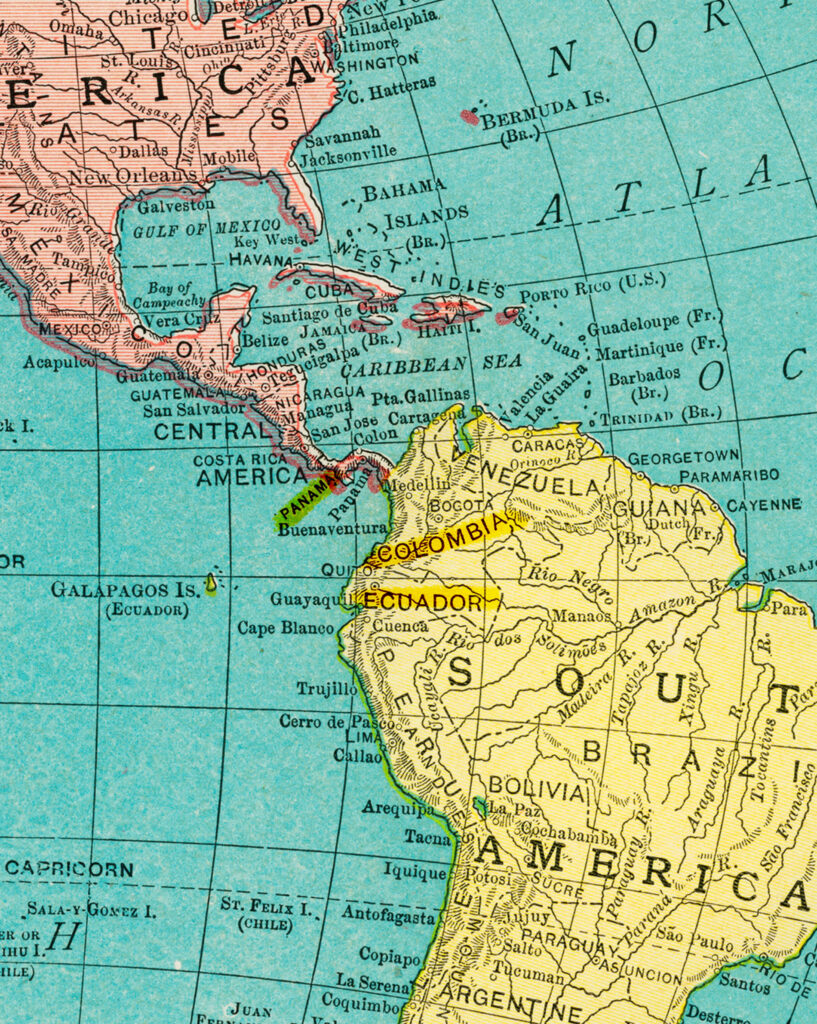 map of south america