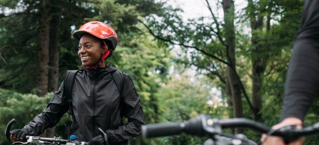 person riding a bike